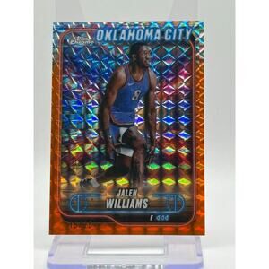 2025-26 Topps Chrome Jalen Williams Orange Geometric Refractor 15/25 SP Thunder